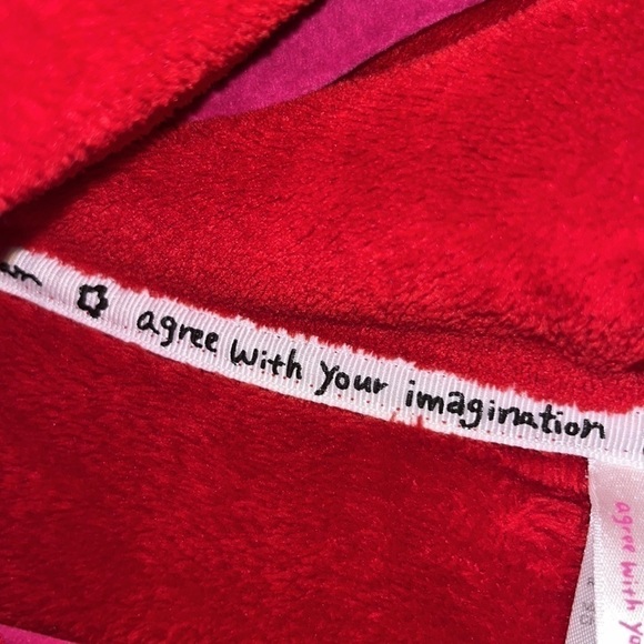 Soft cozy oversized plush red cowl neck loungewear sweatshirt fleece XL/1X - Picture 12 of 13